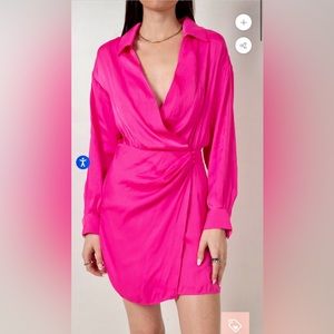Animari pink wrap dress - size large